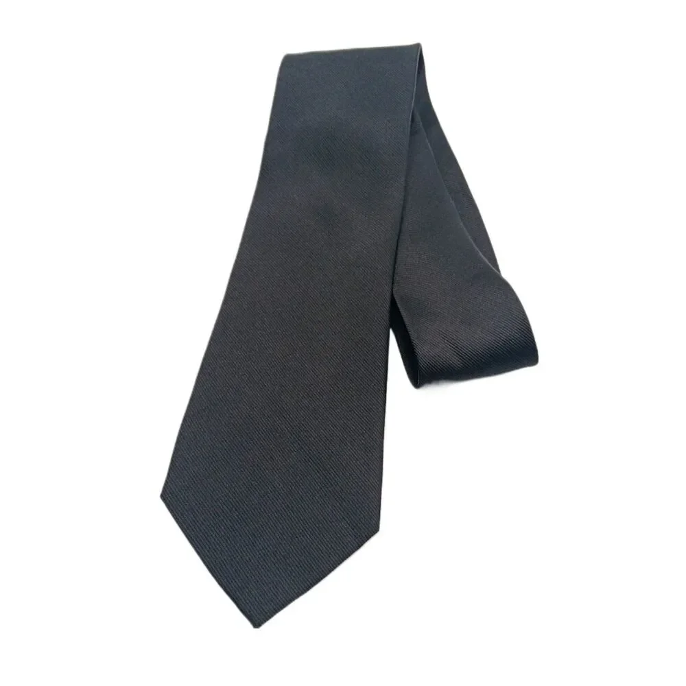Stafford Silk Tie Mens 61.5” Solid Black Textured Classic Formal Corpcore New